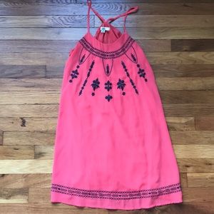 Coral & navy summer dress